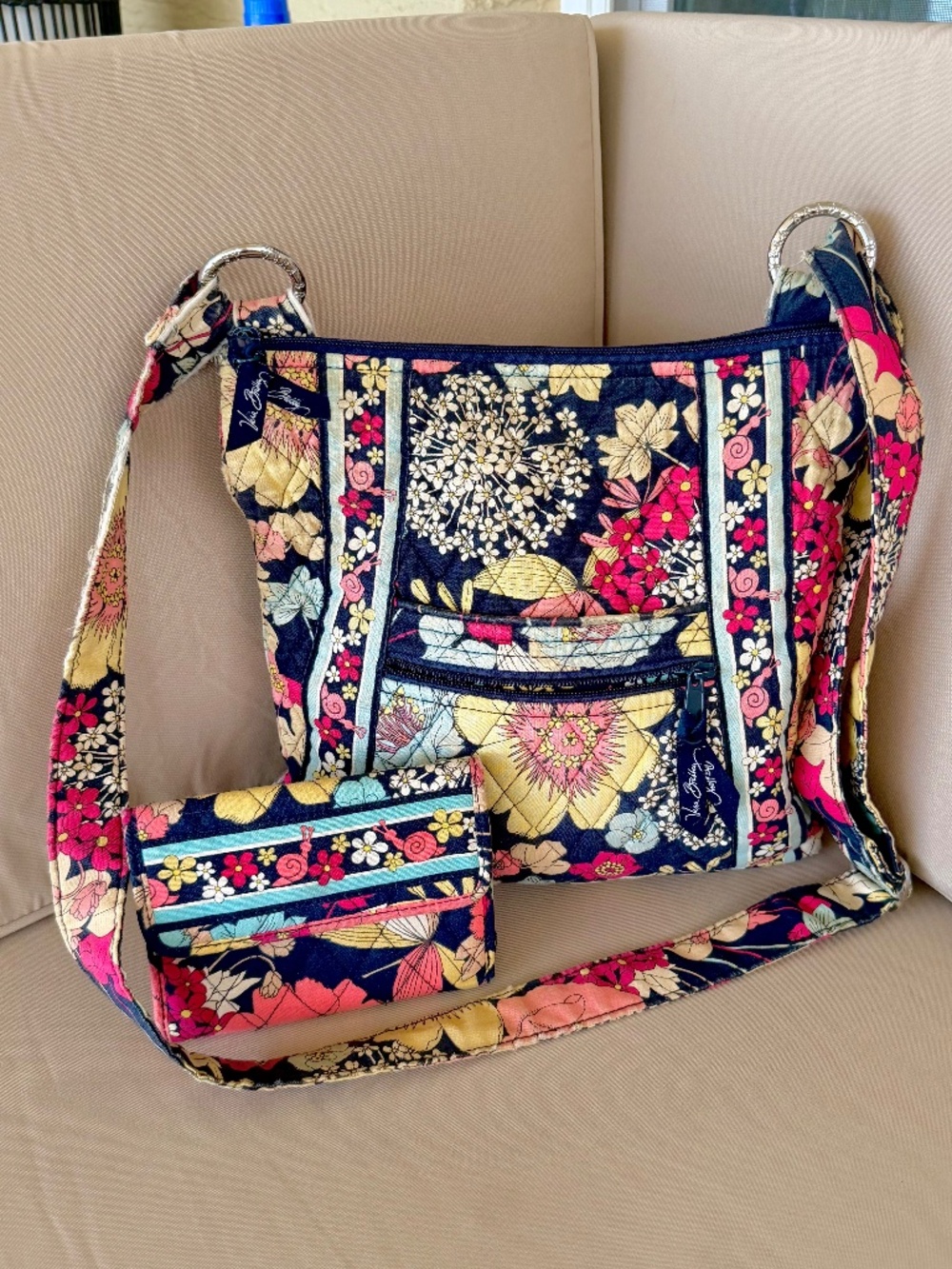 Vera Bradley Hipster Crossbody Bag W/ Matching Wallet